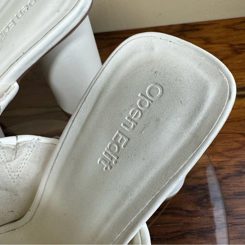 OPEN EDIT Penni Platform Slide Sandal In Ivory